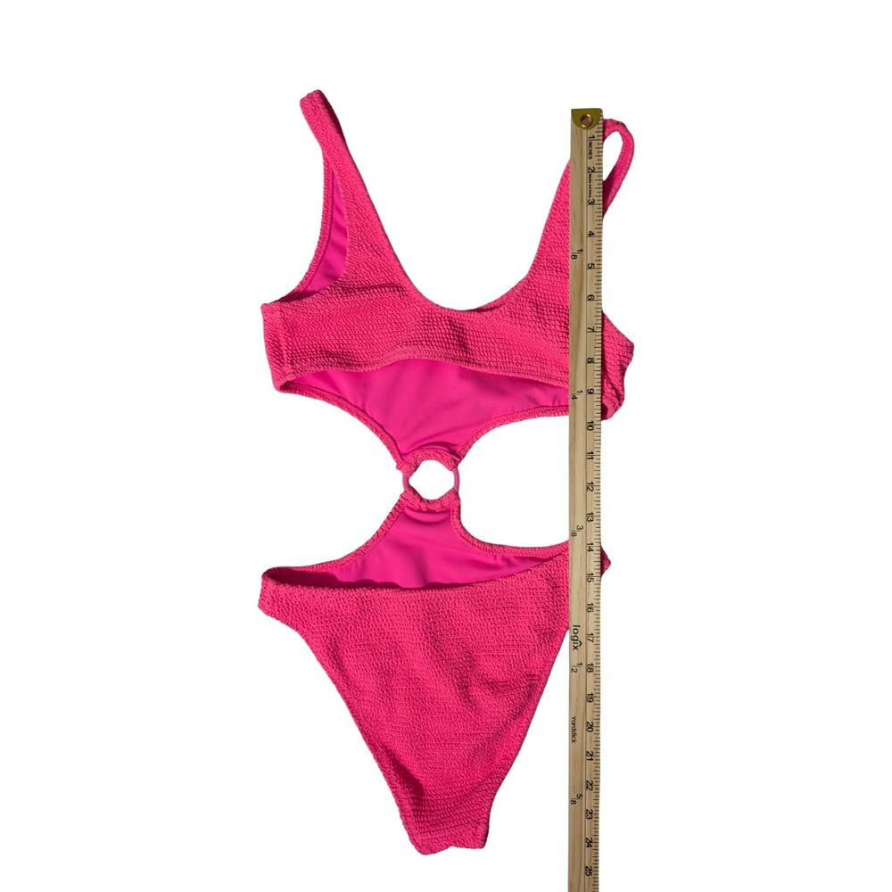 LA Hearts PacSun Pink Cutout O-Ring One Piece Swimsuit Scrunch Barbiecore Sz XS - Picture 11 of 11